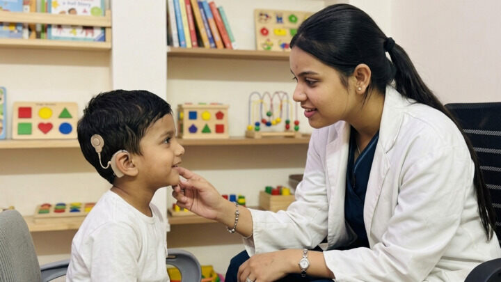 Speech therapy for children with hearing loss at Child Development Centre, Greater Noida